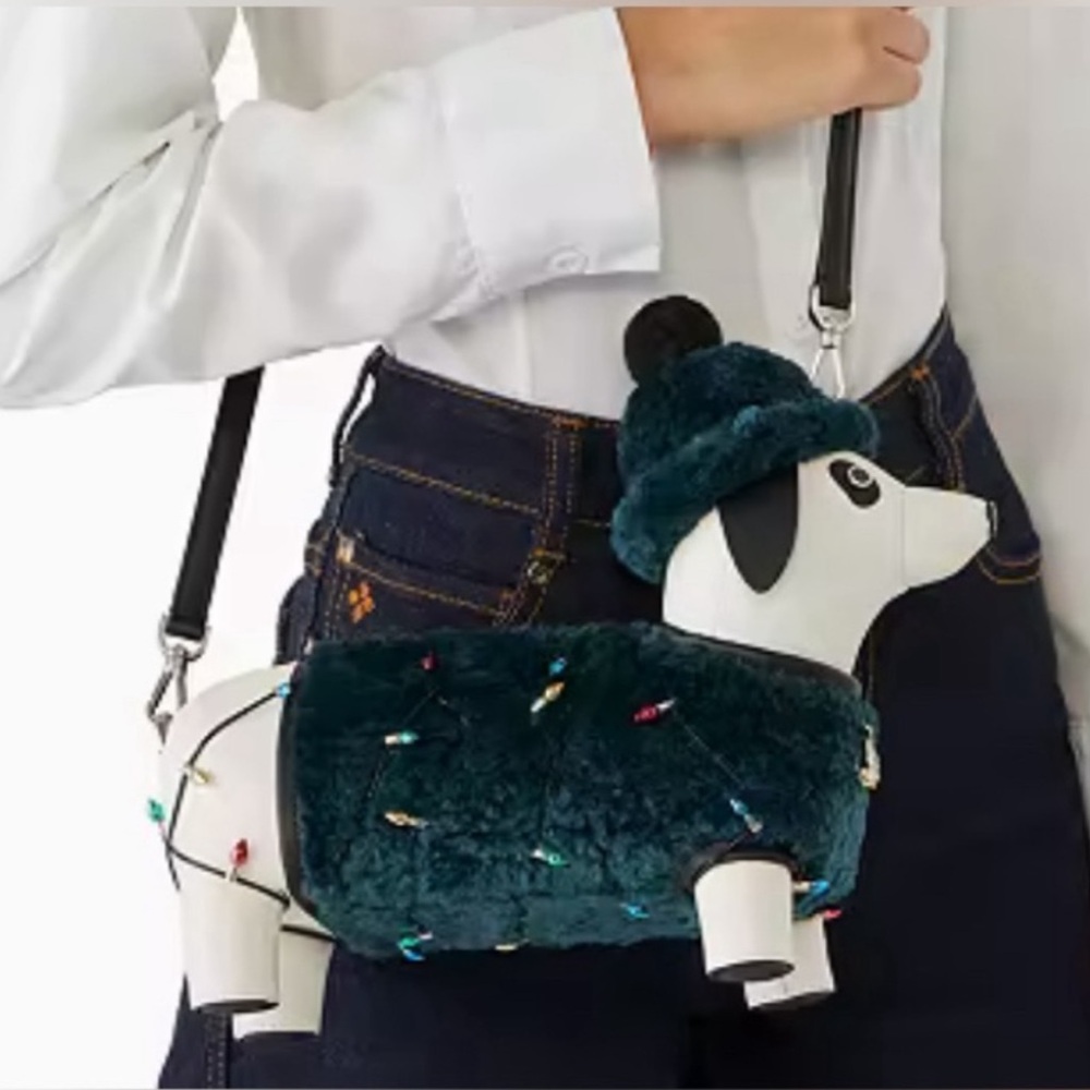 Kate spade Claude Christmas dachshund crossbody bag collectible K9365 nwt - Picture 5 of 16